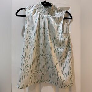 Ann Taylor Factory NWT Sleeveless White and Green Patterned Top